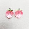 10pcs 3D Peach Flat Resin Charms Pendant Transparent Fruit Pendants  Jewelry Making Accessories