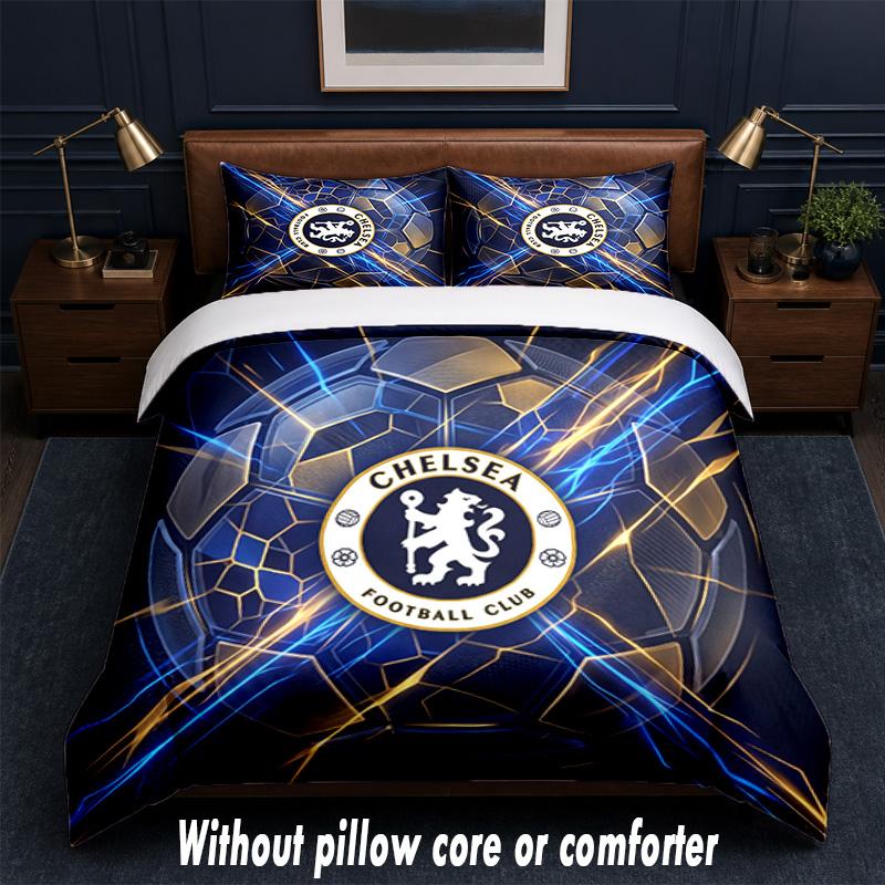 Дизайн Chelsea FC Постельное белье Комплект 1 пододеяльник + 2 наволочки Мягкое дышащее домашнее постельное белье