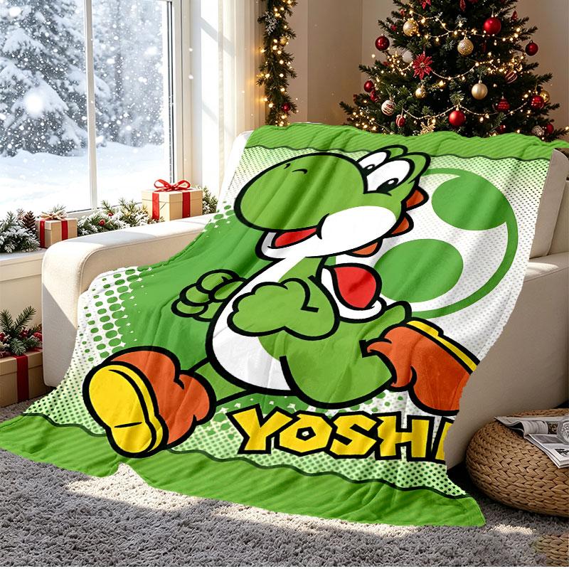 Yoshi Pattern Blanket for Home Decoration, Bed, Sofa, Car Travel, Camping, Suitable for All Seasons, Birthday Christmas Gift