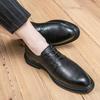Casual Leather Shoes Men's British Pointed Business Dress To Work Groom Wedding Hairstylist Black Korean Version Men's Shoes