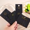 50Pcs Collection Gold Lettering On Black Background Paper Card Hair Accessories