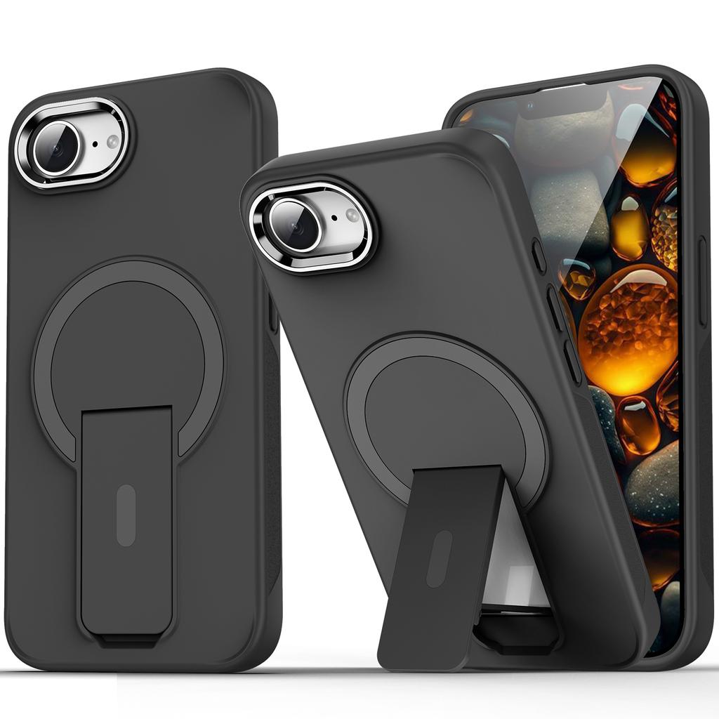 For iPhone 16e Case Compatible with MagSafe PC + TPU Phone Cover with Kickstand