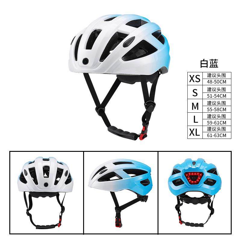 Smart Cycling Helmet With LED Warning Light Camera Mount Adult Road Bike Riders Safety Gear