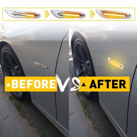2Set LED Fender Side Marker Light Turn Signal For Lamps BMW E60 E82 E83 E90 E92