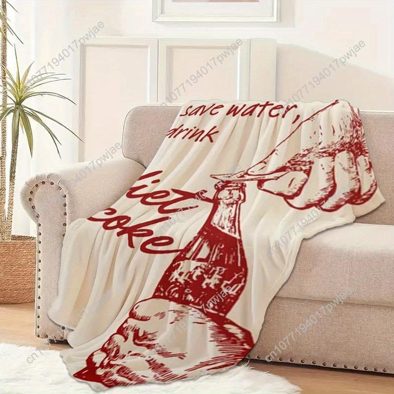 Diet Coke print flannel blanket suitable for all seasons comfortable suitable for travel camping  living room Travelfriend