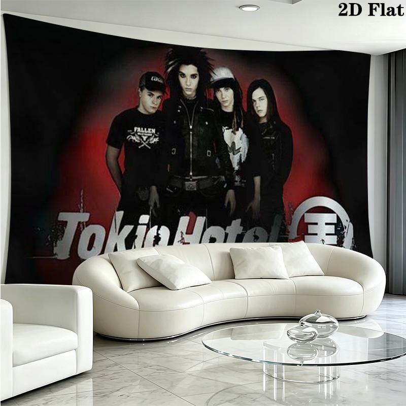 Настенный гобелен Tokio Hotel Эстетичный настенный подвес Печатная ткань Одеяло Декоративные гобелены для спальни гостиной Домашний декор
