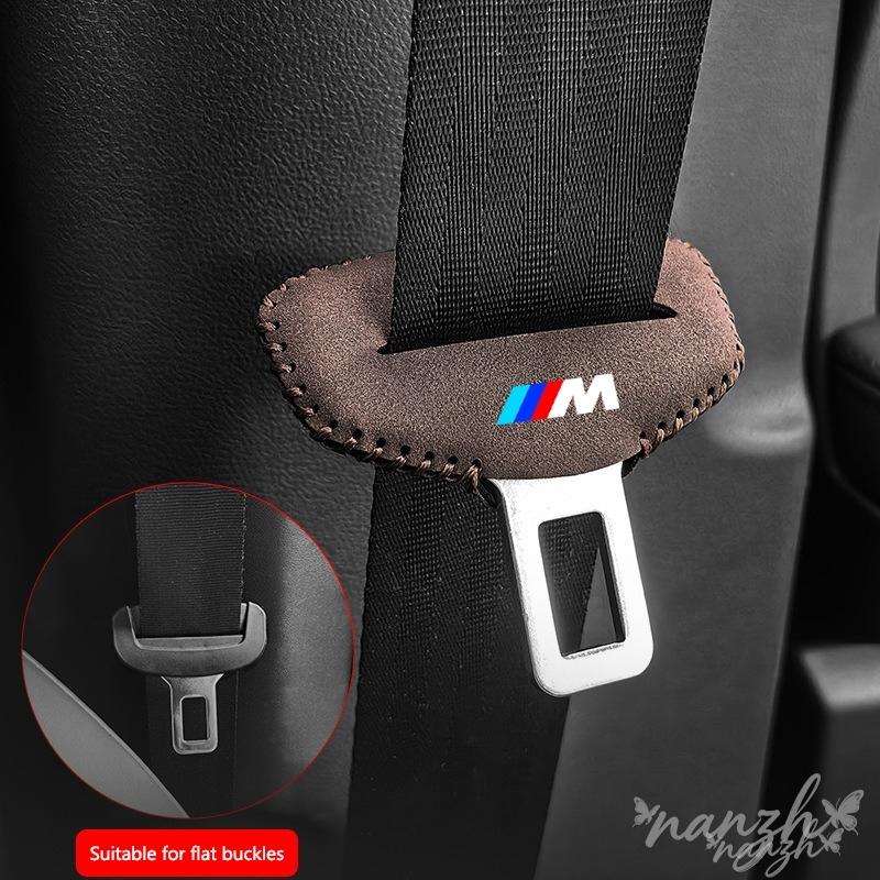 SNLL4 Car Safety Buckle Clip Protector Suede Seat Belt Anti-scratch Cover For BMW F30 F20 F10 F18 F22 F01 X3 F02 M3 M5 Auto Keychain