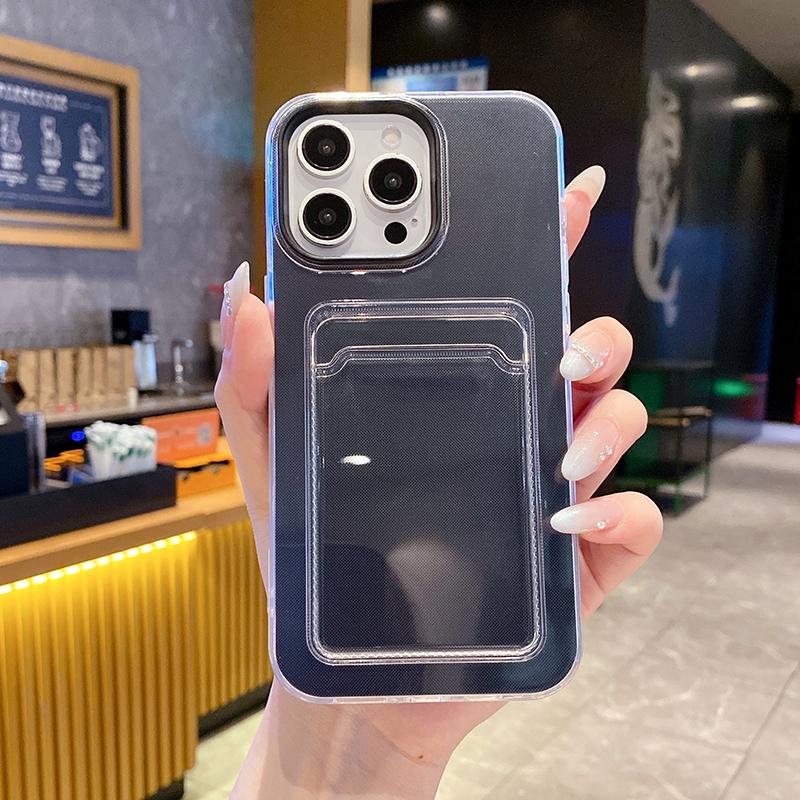 3 в 1 Упаковка для карт и фото Чехол для телефона Для For Iphone 17 Air 16 1 13 13 12 11 Pro Max Держатель-кошелек Прозрачная противоударная задняя крышка