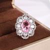 Luxury Geometric Ring for Women Fashion Red Zircon Ring Party Jewelry Anniversary Birthday Jewelry Gift