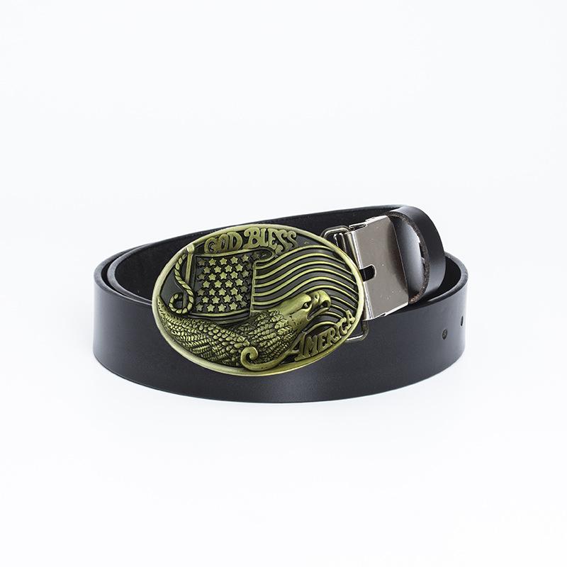 Ремень с пряжкой в виде орла с бронзовой точечной краской, модный ремень с американским флагом