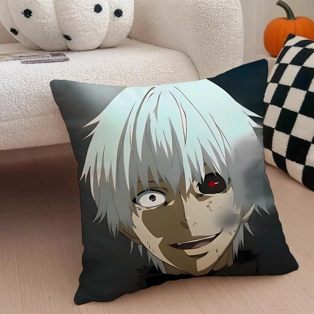 Grim Haunting Tragic Anime TTokyo Ghoul Cushion Cover Throw Pillow Cover Hidden Button Durable Polyester Chair Cushion