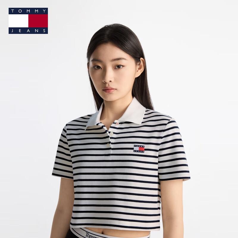 TOMMY JEANS Women's Cropped Polo T-Shirt