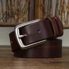 Мужской кожаный ремень, ручная работа, первый слой, коровья кожа, лошадь, масло-воск, универсальный, повседневный, кожаная пряжка