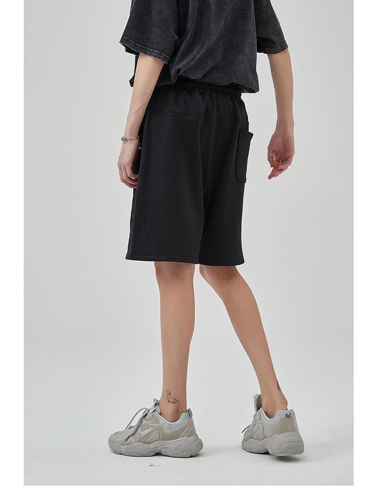 ARTIE Men's 380G Double Strand Cotton Terry Casual Sports Shorts - Trendy Loose Fit with Drawstring