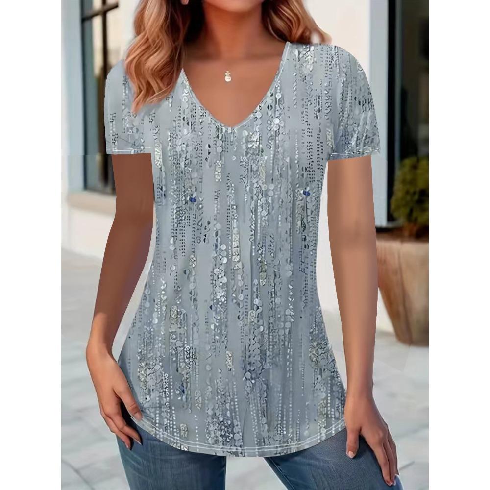 Women's Fashion Tops Sequin Short Sleeve T-Shirt