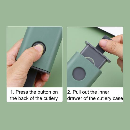 Дорожный набор столовых приборов из нержавеющей стали вилка и ложка с футляром портативная посуда