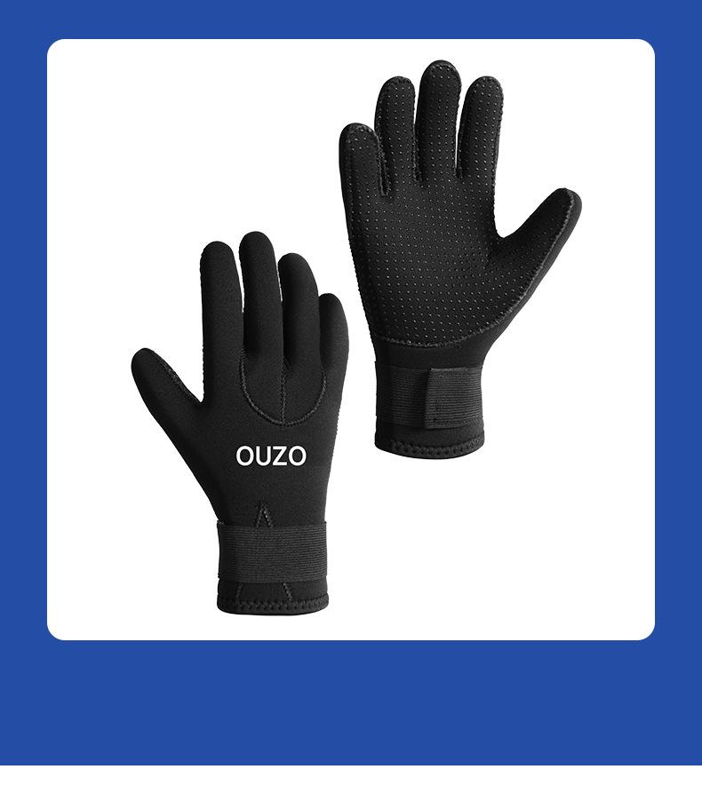 In-Stock Ouzo 5mm Thickened Warm Non-Slip Cut-Resistant Diving Gloves for Snorkeling, Surfing, and Fishing