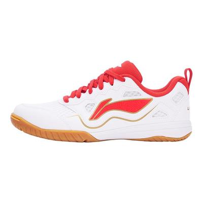 Li Ning Скользкие, износостойкие, дышащие Обувь для тренировок Низкие кроссовки для настольного тенниса Унисекс Белый Красный APPV011-9
