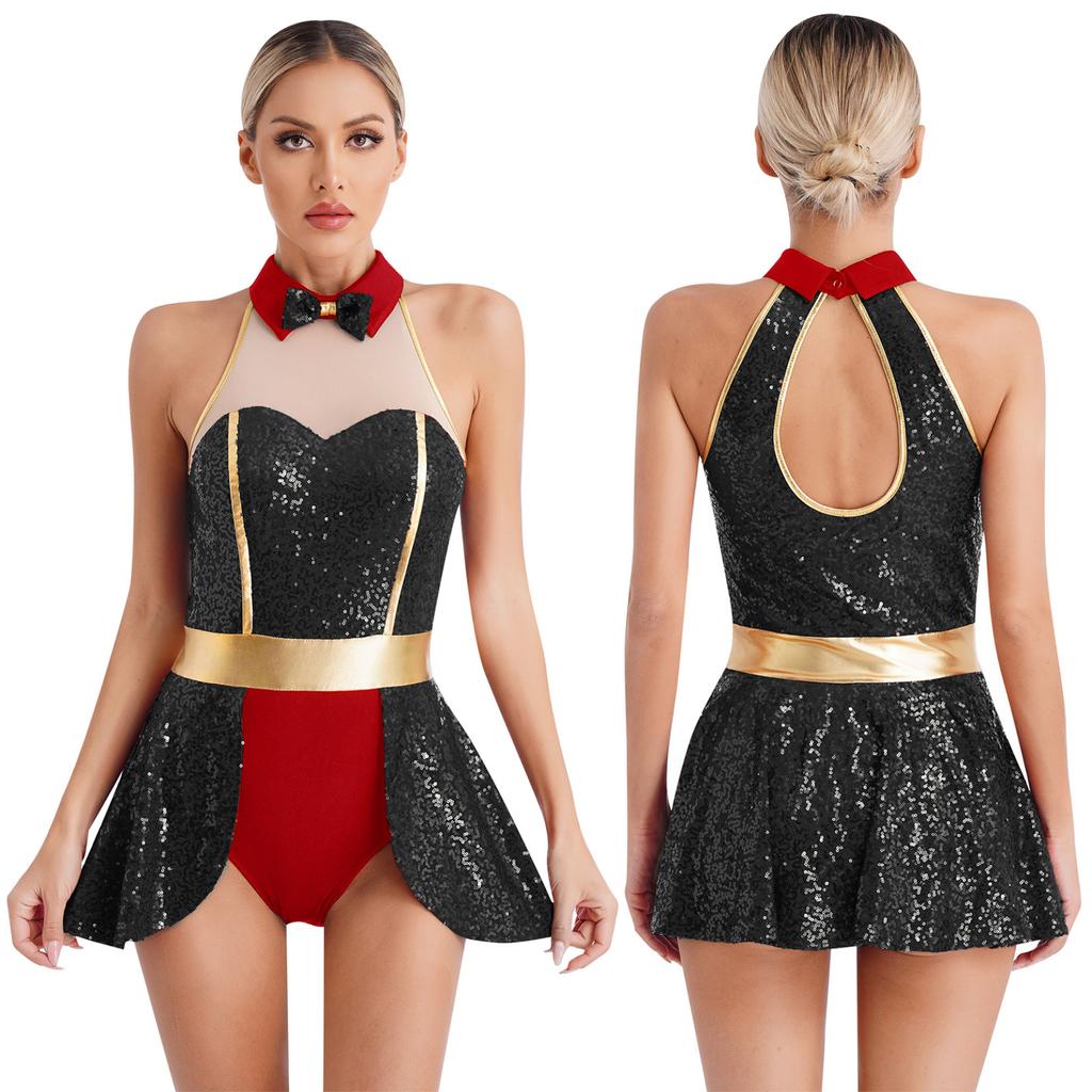 Хэллоуин сценический костюм клоун косплей смокинг боди с блестками юбка трико бал-маскарад вечерние цирк костюм манежа