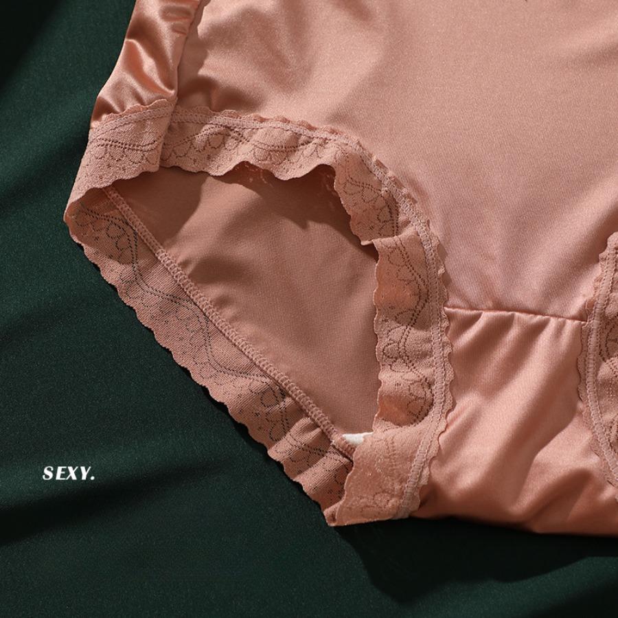 Женские роскошные атласные трусики с контролем живота, летние сексуальные кружевные трусы с высокой талией, большие размеры, хлопковые дышащие трусы с промежностью, нижнее белье