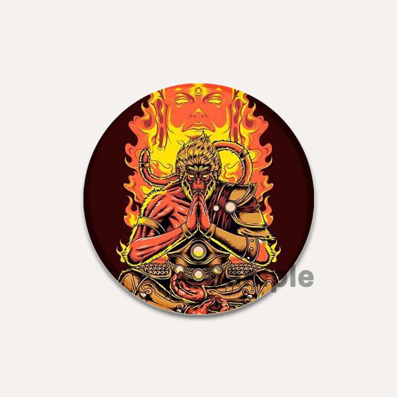 32/44/58 мм Король обезьян/Сунь Укун круглые булавки мультфильм Темный ангел/череп брошь индивидуальный значок ручной работы красивые аксессуары ювелирные изделия подарки