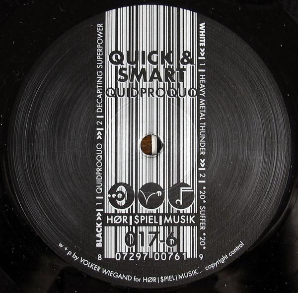 12-дюймовая пластинка QUICK & SMART - Quidproquo EP HSM0176 H?rspielmusik 2000 Германия Танцевальная и Электронная Б/У