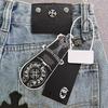 99150 CHROME HEARTS Мужские и женские модные джинсы в американском стиле с тканевыми нашивками, вышивкой, повседневные и модные уличные брюки