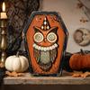 Tiered Tray Decor for Halloween Vintage Wooden Decor, Cat Mummy Skeleton Figurines, Cute Ghost Figurines Fall Farmhouse Tabletop Centerpiece