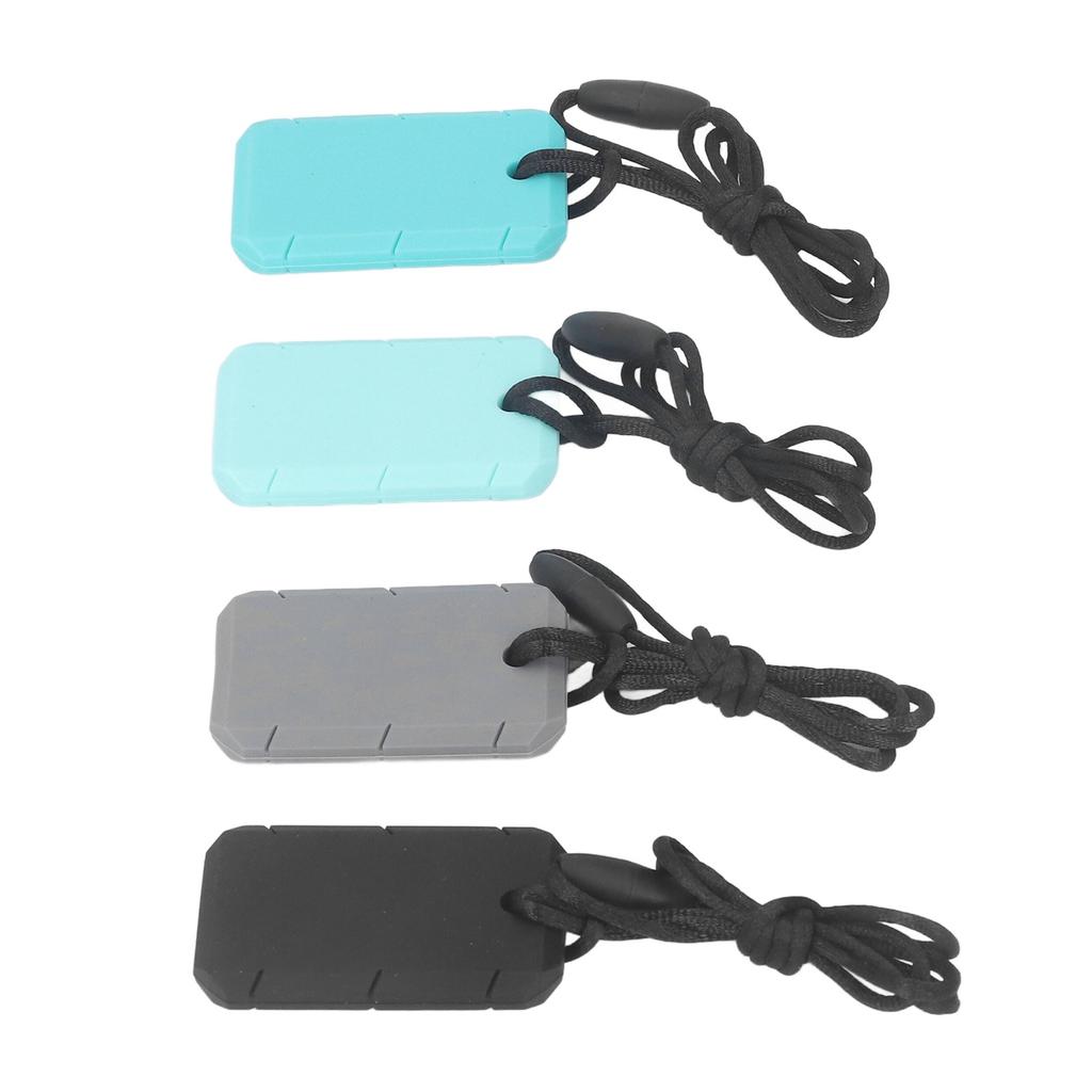 4pcs Sensory Chew Necklace Food Grade Silicone Reduce Anxiety Safe Soft Sensory Chew Necklace