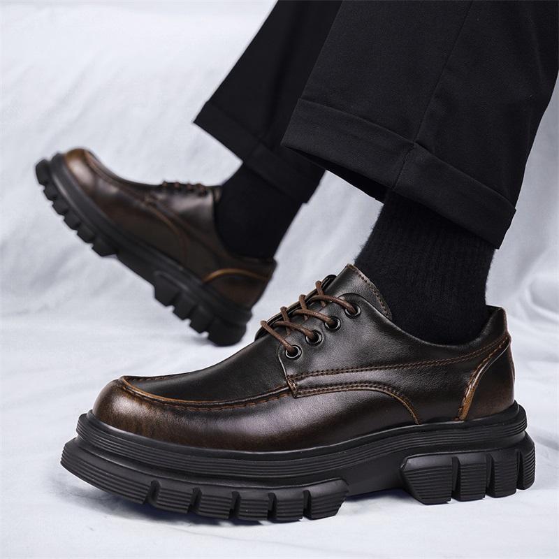 Модная классическая мужская свадебная обувь, универсальные мужские кроссовки ручной работы, повседневные оксфорды на толстой подошве, мужские деловые туфли на шнуровке