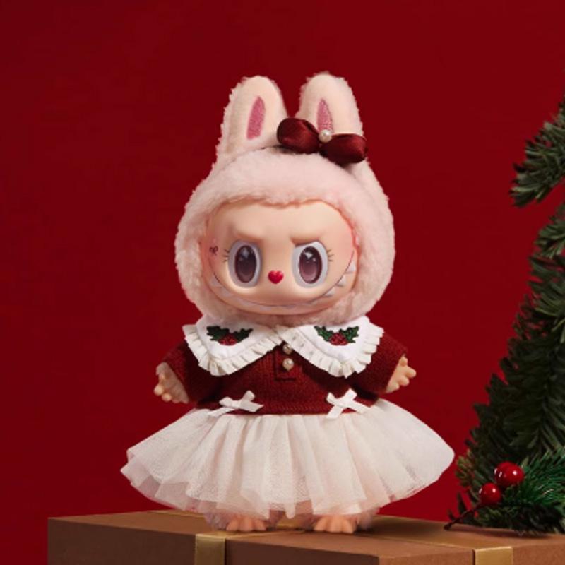 New POP MART Labubu Shimmering Fairy Tale Collection MOKOKO Christmas Rubber Plush Trendy Figures 18cm PPPMT-2411-0075