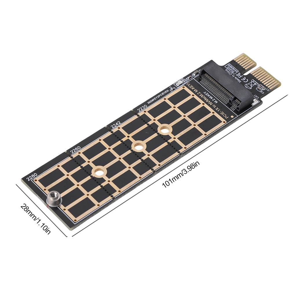 NVMe SSD M.2 PCIE 3.0 X1 Raiser Card PCI-E M Key Connector PCIE 3.0 X1 To M.2 NVMe SSD Adapter for 2230 2242 2260 2280 M.2 SSD