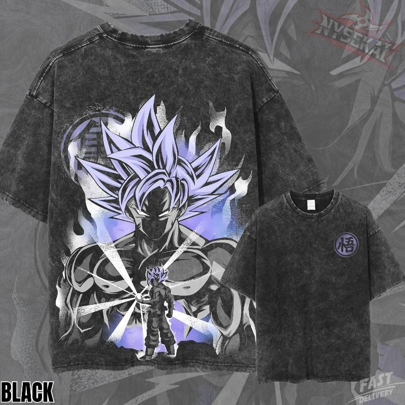Goku Ultra Instinct Pump Cover Mastered UI Oversized Vintage Wash Heavyweight Graphic Tee