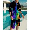 Summer Color Vortex 3D Print T-Shirts Shorts Sets Men's Tracksuits Oversized Short Sleeve T Shirt Pants Set Man Suits Clothing