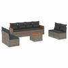 VidaXL Salon de Jardin avec Coussins 9 pcs, Canapés de Terrasse, Ensemble de Meubles de Patio, Mobilier d'Extérieur, Gris 3225899