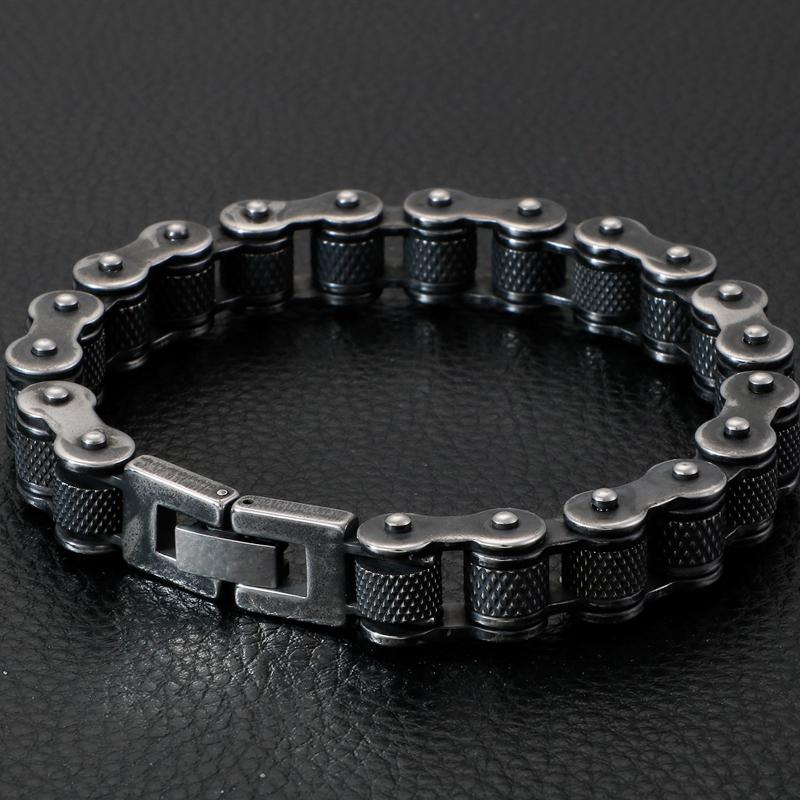Retro Stainless Steel Motorcycle Chain Men Bracelet 13MM Wide Rock And Roll Men's Bracelets On Hand Male Jewelry Mannen Armband