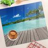 Decorative Glass Kitchen Chopping Board Tropical Beach 60x52 cm
