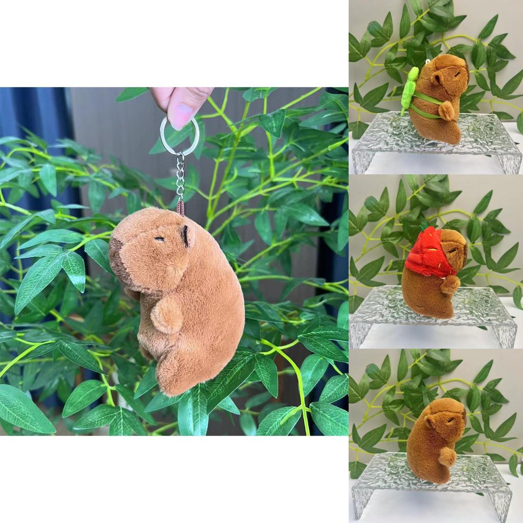 Fun Capybara Plush Keychain Colorful Animal Design Perfect For Kids Room Or Bag Decoration