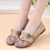 Summer New Middle-aged and Old Mother Shoes Mesh Hollowed Hanfu Embroidered Shoes Soft Sole One Pedal Old Beijing Cloth Shoes Women