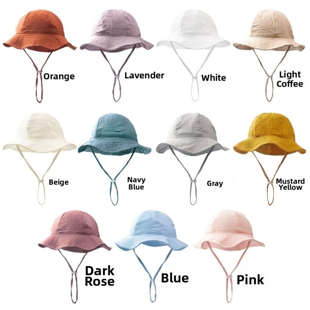 Soft Cotton Sun Protection Caps Sun Shade Children's Fisherman Hat Beach Panama Hat for Boys Girls