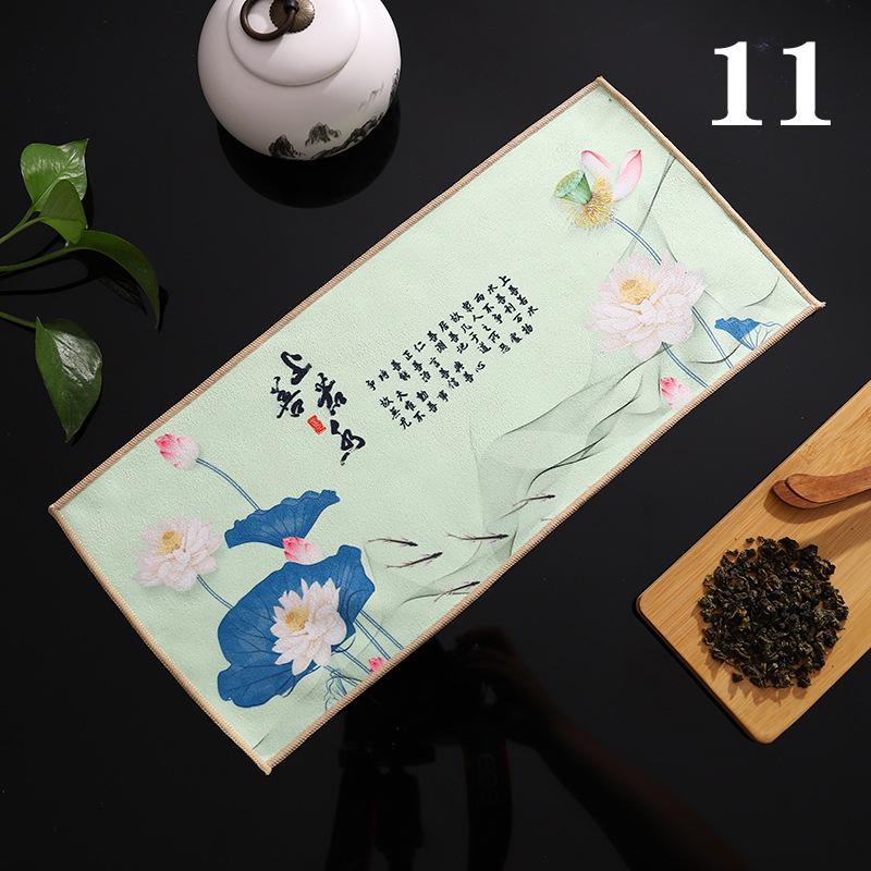 Chinese Super Absorbent High-end Tea Set Accessories Painted Thick Tea Towel