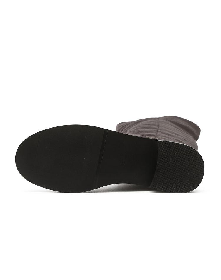 Athe Vanessabruno Dark Grey Suede Fabric Double A Long Boots Aaso5F603G2