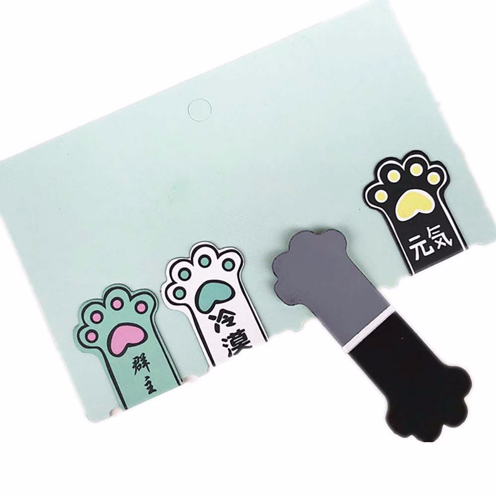 School Supply Office Supply Magnetic Bookmarks Book Labels Cat Paw Books Marker Paper Clip
