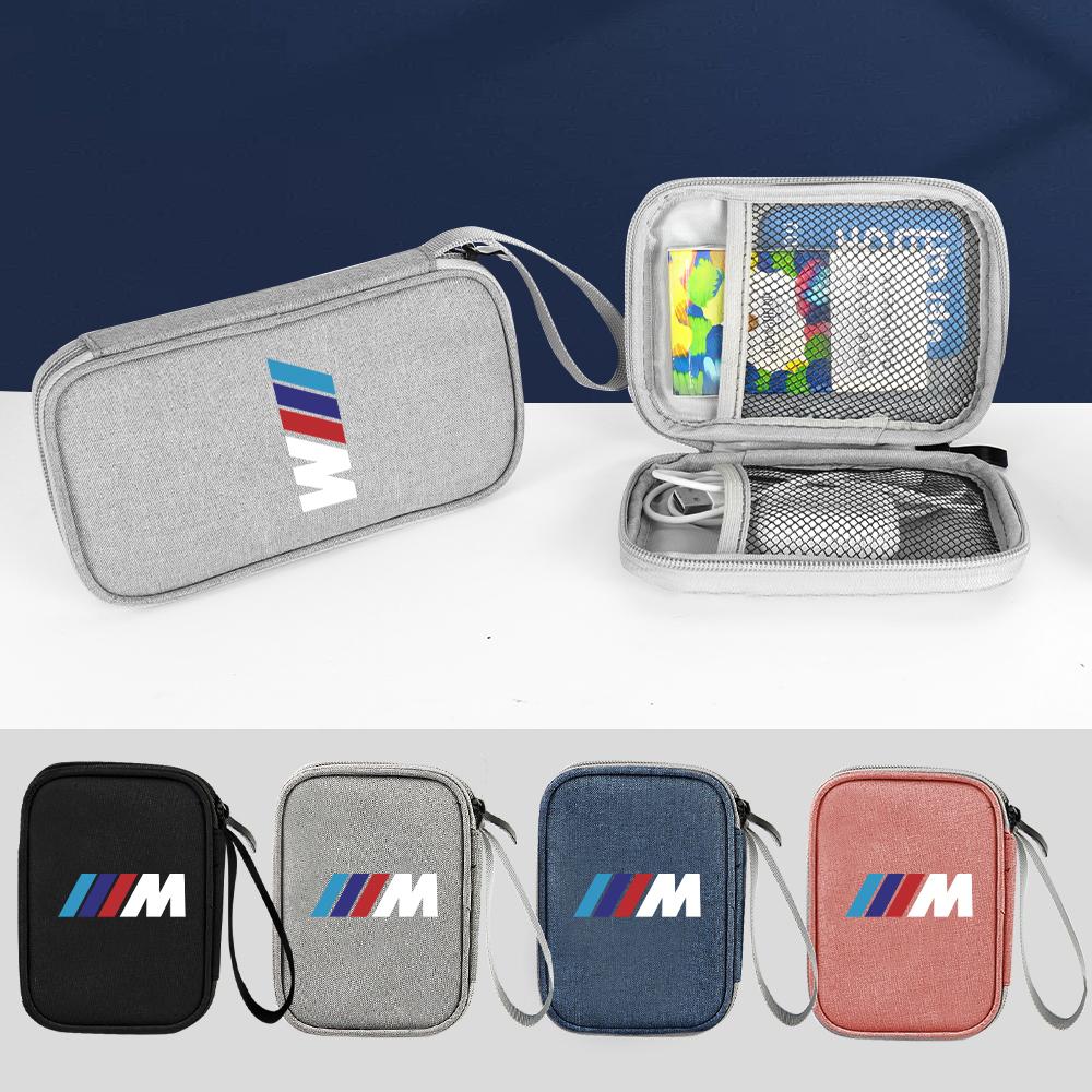 Portable Car Travel Key Driver's License Earphone USB Storage Bag Auto Accessories For BMW M4 E46 E90 E60 F30 X5 F20 Performance XN9