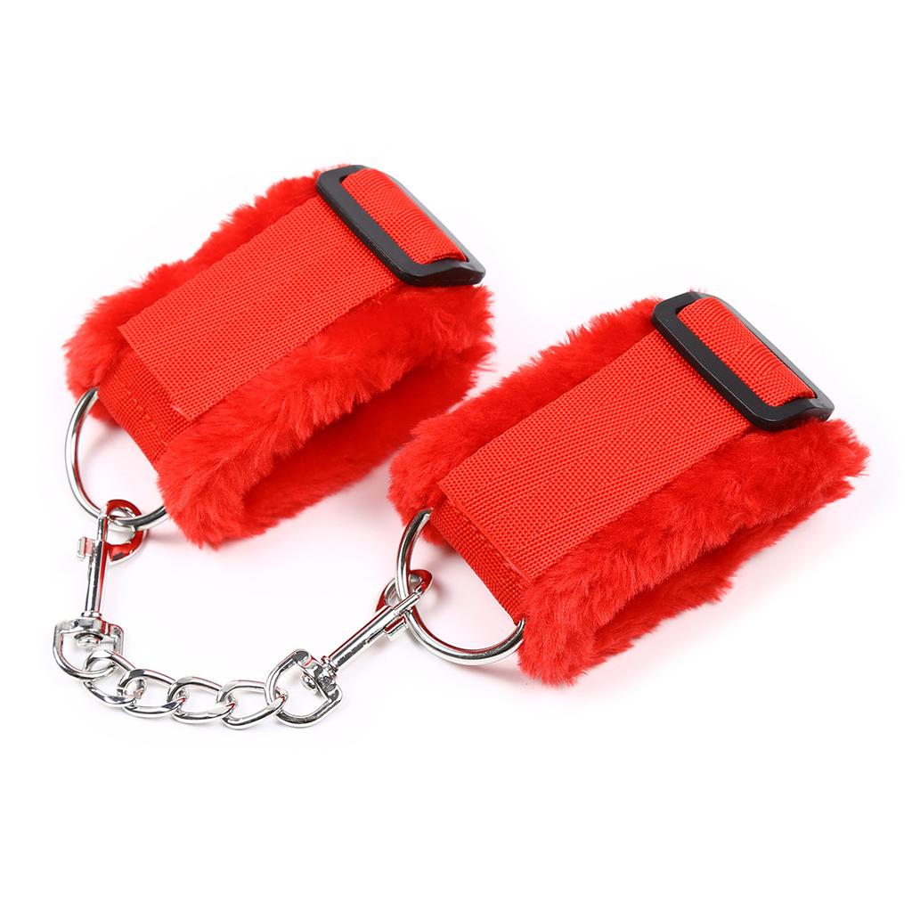 Bondage Adult Sex Toys Nylon Plush Handcuffs And Ankle cuffs Chain Thickened Comfort BDSM For Couples Bondage Restraint Set Toy