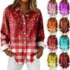 Women's Shirt Blouse Print Button Long Sleeve Casual Basic Shirt Collar Regular Top