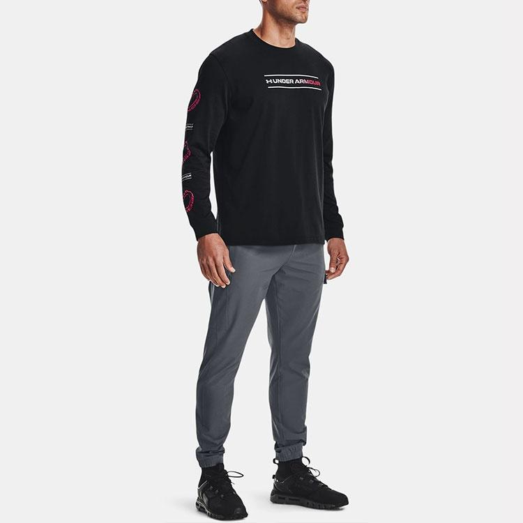 Under Armour Фирменная спиральная футболка с длинным рукавом 'Черная' Мужская 1366473-001