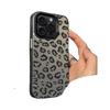 Черный Чехол для iPhone 14 Pro Max/13/12/11/16e с Леопардовым Принтом