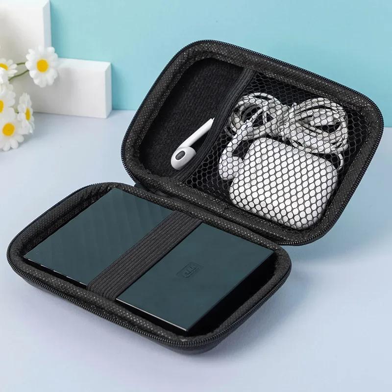 1PCS Stylish Eva Headphone Data Cable Storage Hard Drive Bag Simple Portable Charger Headphone Zipper Box