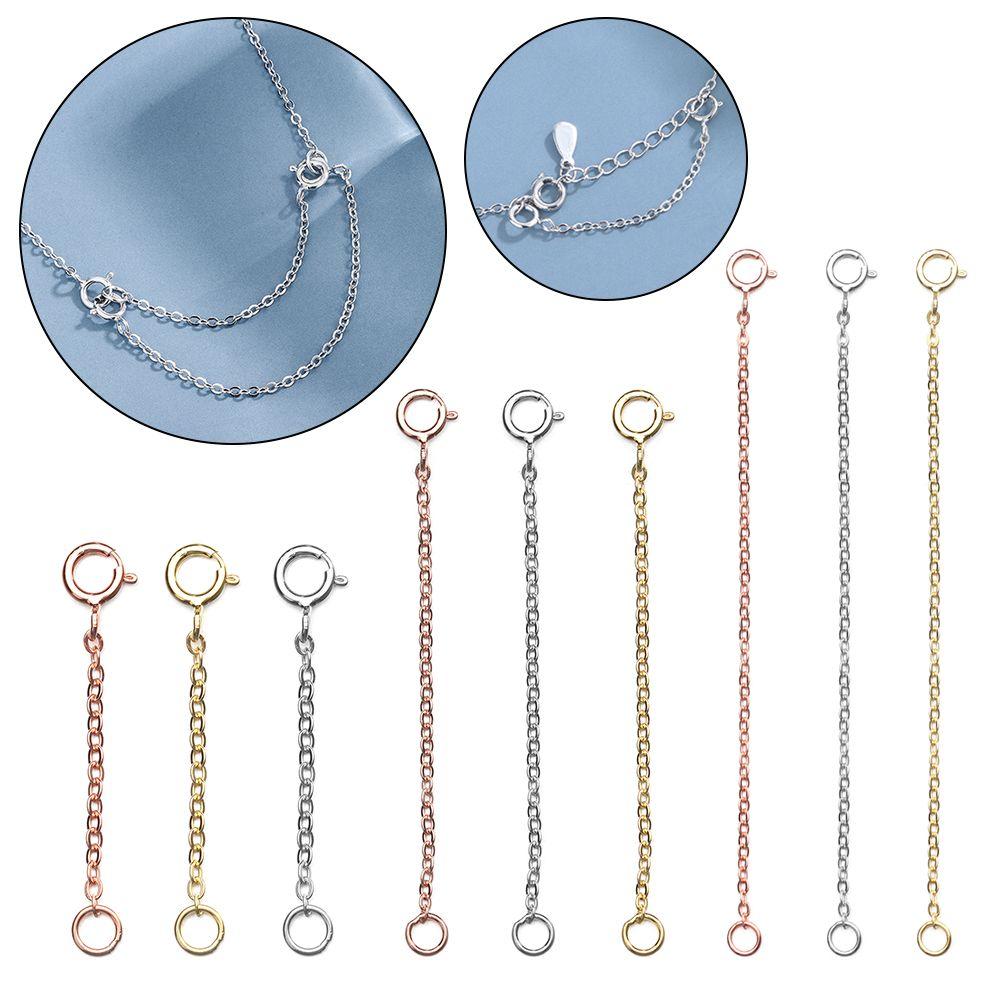 Rose Gold Gold Silver DIY Extender Safety Chain Extender Jewelry Accessories for Bracelet Necklace